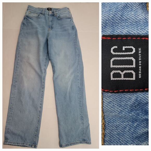 BDG Jeans Womens Sz 28 Stretch Cowboy Jeans High Rise Wide Leg Western Y2K 90s - Picture 1 of 11